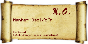 Manher Oszlár névjegykártya